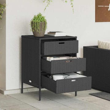 vidaXL Tuinkast 55x59x80 cm poly rattan zwart, Tuin en Terras, Bergingen en Tuinkasten, Verzenden, Nieuw