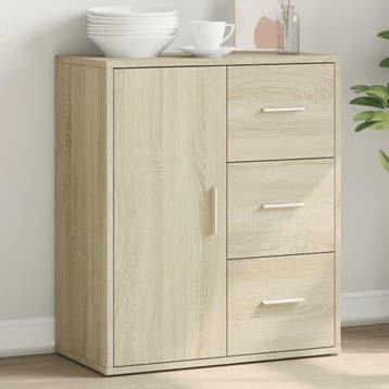 vidaXL Dressoir 60x31x70 cm bewerkt hout sonoma eikenkleurig, Verzenden, Nieuw