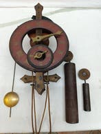 Horloge murale - Bois, Fer - 1960-1970, Antiquités & Art, Antiquités | Horloges