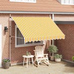 vidaXL Luifel handmatig uittrekbaar 300 cm oranje en witte, Verzenden