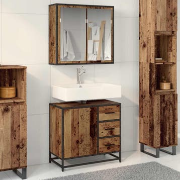 vidaXL Badkamermeubel Set 2 st Oud Hout 80 x 33 x 60 cm, Huis en Inrichting, Verzenden, Nieuw
