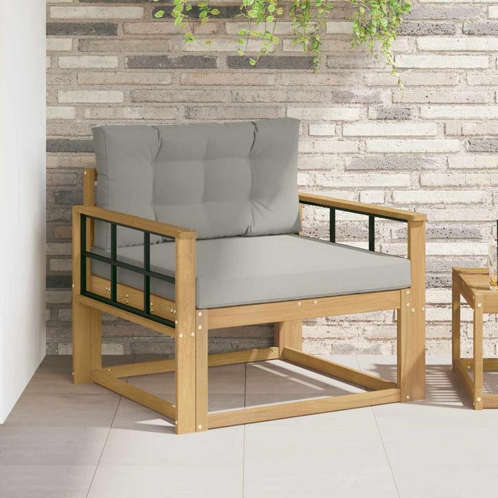 vidaXL Buiten Midden Sofa Polyester Wit, Huis en Inrichting, Zetels | Voetbanken en poefs, Nieuw, Verzenden