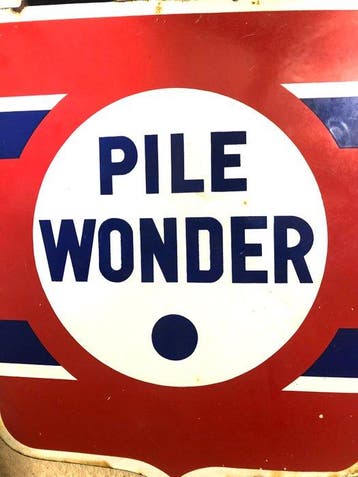 Dubbelzijdige geëmailleerde plaat Pile Wonder - vintage -
