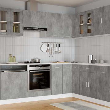 vidaXL Bovenkast Lyon 60x31x60 cm bewerkt hout betongrijs, Huis en Inrichting, Verzenden, Nieuw
