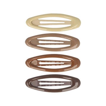 Haarspeld Klikklak 6cm - Ovaal - Epoxy - Bruin - Set van 4, Nieuw