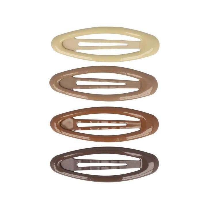 Haarspeld Klikklak 6cm - Ovaal - Epoxy - Bruin - Set van 4, Bijoux, Sacs & Beauté, Beauté | Soins des cheveux
