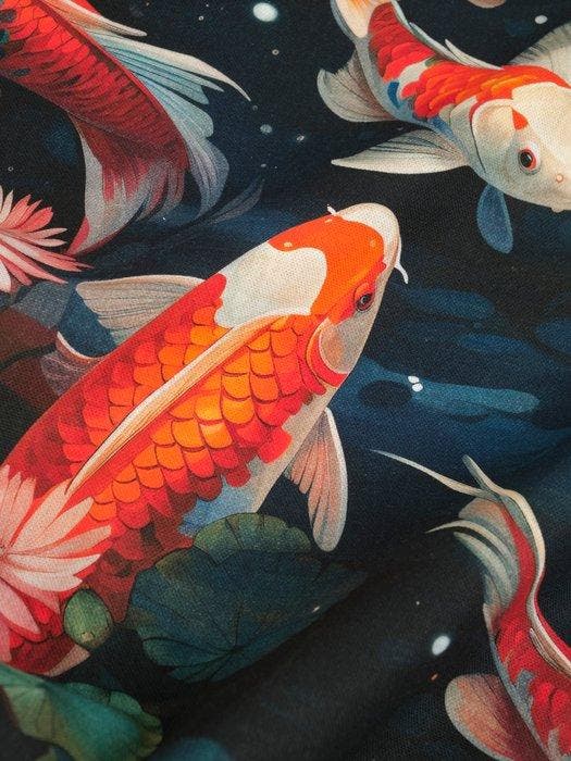 TexStilArt - KOI HARMONY - Exclusief stof 100% katoen, Antiek en Kunst, Antiek | Tapijten, Tafelkleden en Textiel