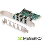 Digitus DS-30221-1 4-port USB 3.0 PCI Express Add-on kaart, Computers en Software, Verzenden, Nieuw