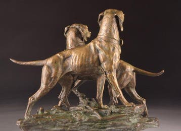 Édouard Drouot (1859–1945) - sculptuur, Sculptuur van twee