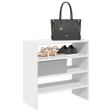 vidaXL Schoenenrekken 2 st stapelbaar 60x30x30,5 cm wit, Verzenden