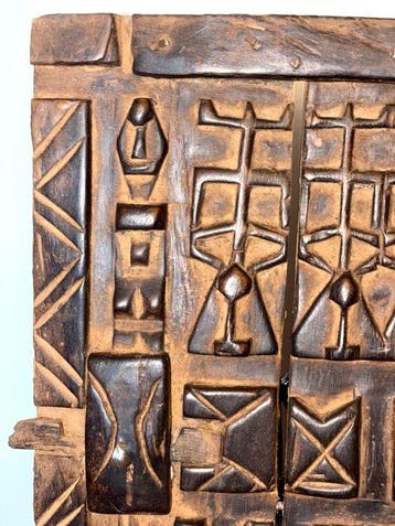 Dogon-zolderdeur, uitgehouwen - Dogon - Mali (Zonder