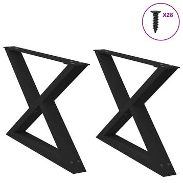 vidaXL Salontafelpoten 2 st 70x(42-43,3) cm staal zwart, Verzenden, Nieuw