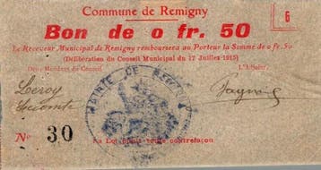 50 Centimes France Komitat 02440 – Remigny – 50 Centime, Verzenden