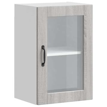 vidaXL Keukenbovenkast met glazen deur Porto grijs sonoma, Huis en Inrichting, Verzenden, Nieuw