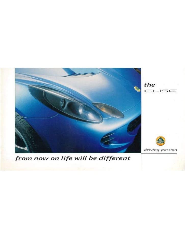 2000 LOTUS ELISE BROCHURE ENGELS, Livres, Autos | Brochures & Magazines