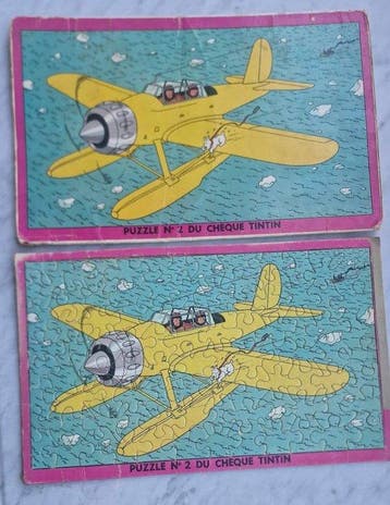 Tintin - 1 Het puzzel nr. 2 van de Tintin-cheque - het gele