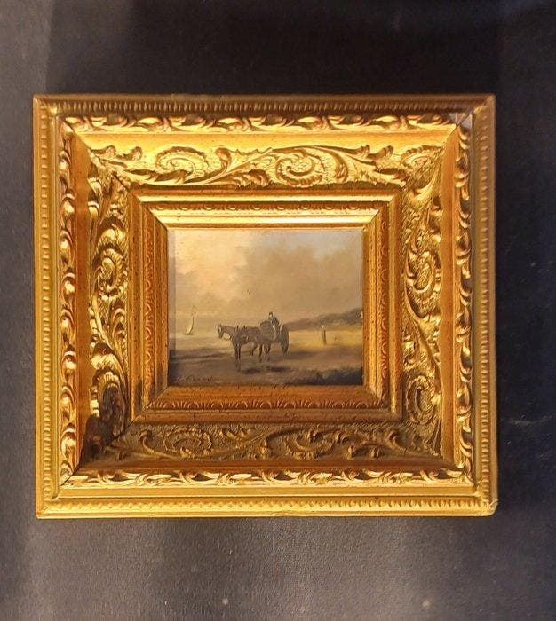 Jacques van Eck/ W.van Kampen(1939) - Schelpenvisser, Antiquités & Art, Art | Peinture | Classique
