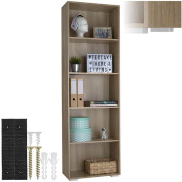 Boekenrek Lexi 5 vakken 60x30x190cm, Verzenden