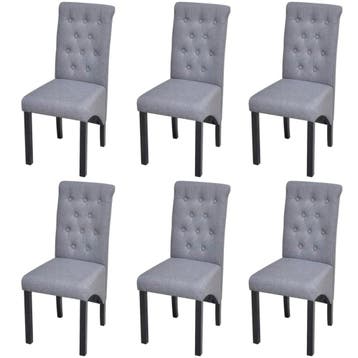 vidaXL Eetkamerstoelen 6 st stof lichtgrijs, Verzenden, Nieuw