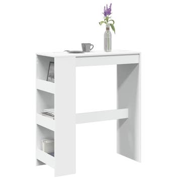 vidaXL Bartafel met rekken 90x40x103,5 cm bewerkt hout wit, Verzenden, Nieuw