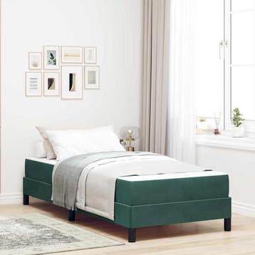 vidaXL Boxspring bed met matras Donkergroen 100 x 200 cm, Verzenden