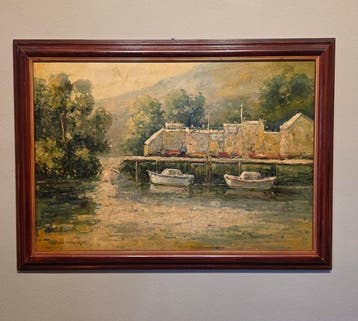 Italiaanse school (XX) - Barche al lago