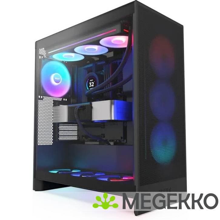 NZXT H7 Flow RGB Black 2024, Computers en Software, Computerbehuizingen, Nieuw, Verzenden