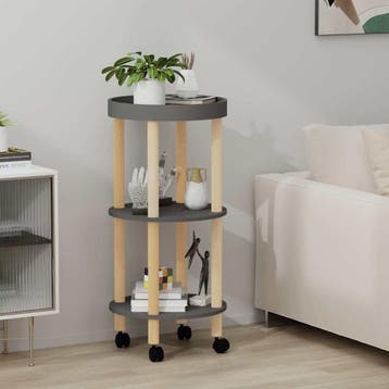 vidaXL Trolley 38x38x82cm bewerkt hout en massief grenenhout, Verzenden, Nieuw