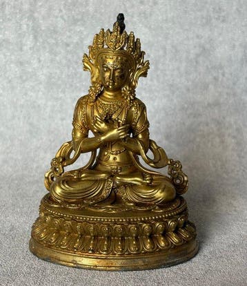 Vajradhara 10.5 cm - Verguld brons - Azië (Zonder, Antiek en Kunst
