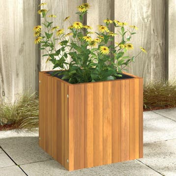 vidaXL Plantenbak 35x35x35 cm massief acaciahout, Tuin en Terras, Verzenden, Nieuw