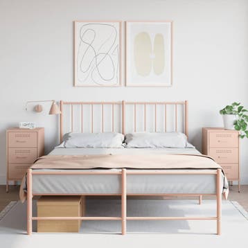 vidaXL Nachtkastjes 2 st 36x39x68 cm staal roze, Verzenden, Nieuw