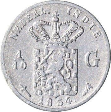 Indes orientales néerlandaises. 1/10 Gulden 1854 t/m 1909, Postzegels en Munten, Munten | Nederland