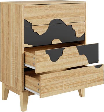 Commode - Dressoir - Ladekast - 60x35x82 cm - Bruin - GOOBUY, Huis en Inrichting, Verzenden, Nieuw