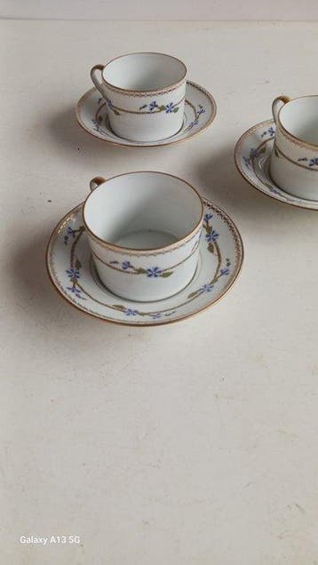 A. Lanternier & Co Limoges - Set theekopjes (10) - Porselein