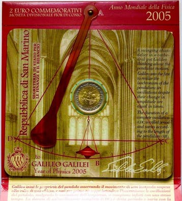 San Marino. 2 Euro 2005 Galileo Galilei (Zonder