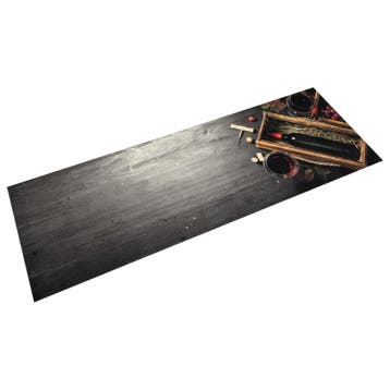vidaXL Keukenmat wasbaar wijnflesprint 60x180 cm fluweel, Verzenden