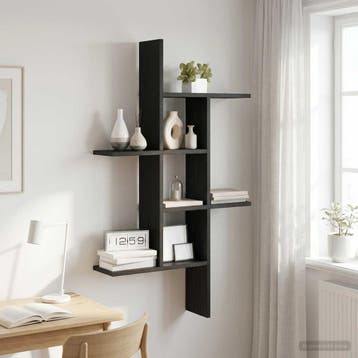 vidaXL Wandplank Zwart eiken 61 x 15 x 102 cm Bewerkt hout, Verzenden