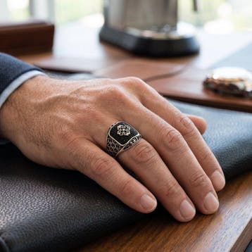 Sans prix de réserve - Bague Argent Onyx - Bague pour homme, Bijoux, Sacs & Beauté, Bagues