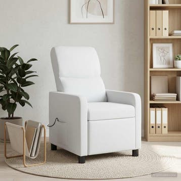 vidaXL Massage Relaxstoel Wit Polyester, Verzenden, Nieuw