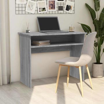 vidaXL Bureau 90x50x74 cm bewerkt hout grijs sonoma, Verzenden, Nieuw