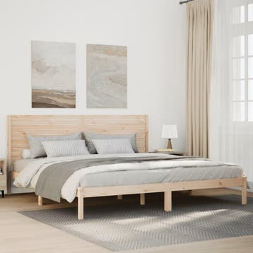 vidaXL Bedframe extra lang zonder matras massief hout, Verzenden