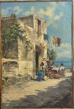 Carlo Brancaccio (1861-1920) - Banchetto a Napoli, Antiek en Kunst