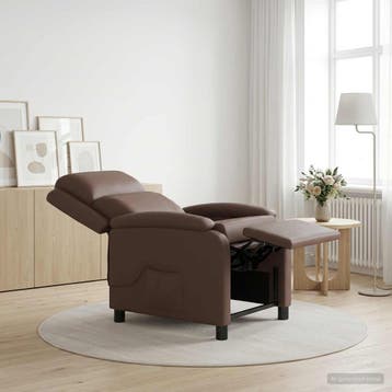 vidaXL Massage Relaxstoel Bruin Kunstleer, Verzenden, Nieuw