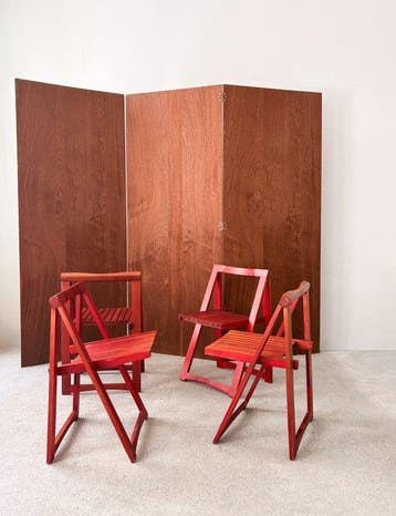 Stoel - Hout - Set van vier vintage stoelen.
