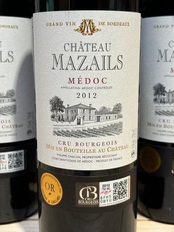 2012 Domaine de Mazails - Haut-Médoc Cru Bourgeois - 12, Verzamelen, Nieuw