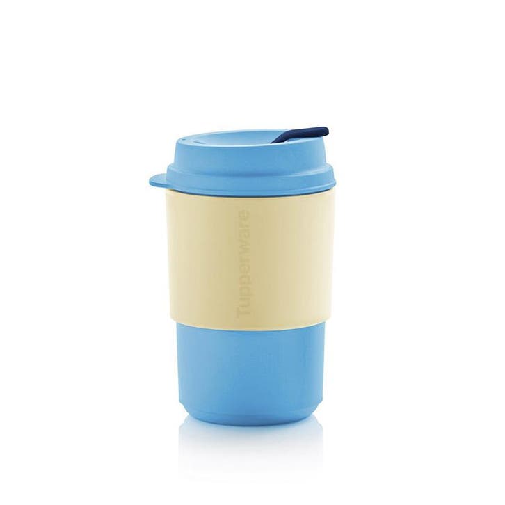 Tupperware Eco Coffee Cup 350 ml BlauwGeel, Huis en Inrichting, Keuken | Tupperware, Nieuw, Verzenden
