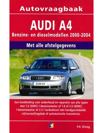 2000-2004 AUDI A4 BENZINE DIESEL VRAAGBAAK NEDERLANDS, Auto diversen, Handleidingen en Instructieboekjes