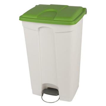 Pedaalemmer | Kunststof (Wit/Groen) | 90L | Klapdeksel |, Verzenden, Nieuw in verpakking