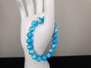 Circuit en pierre gemme naturelle de Larimar : 14,5 cm -