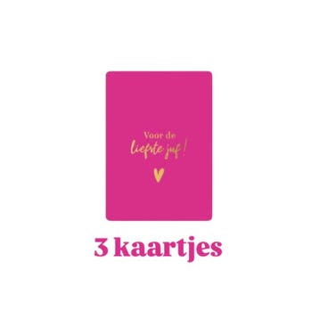 3 kleine kaartjes - Voor de liefste JUF ! - school - juff..., Divers, Cartes de voeux, Verzenden